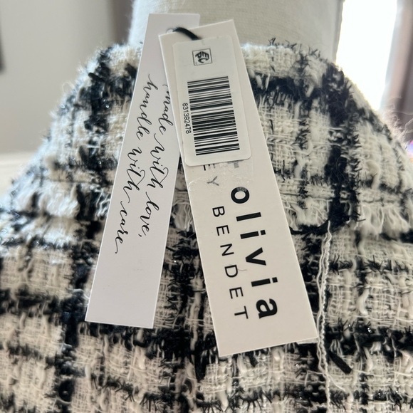 Alice + Olivia Meri Asymmetric Tweed Mini Dress sz 2 NWT 495 - Picture 4 of 16